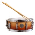 Drum and drumsticks isolated