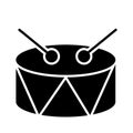 Drum with drumsticks vector design, percussion instrument, icon of drum, drumbeat Royalty Free Stock Photo