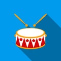 Drum flate icon. Illustration for web and mobile design.