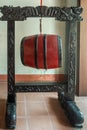 Drum hangs in frame at Dinh Phu Vinh community center in Nha Trang, Vietnam