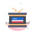 Drum, Holiday, Independence, Independence Day Abstract Flat Color Icon Template