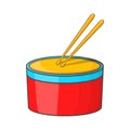 Drum icon, cartoon style