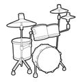 Drum icon, outline isometric style
