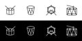 Drum icon set. Percussion instrument.