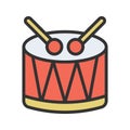 Drum icon vector image. Royalty Free Stock Photo