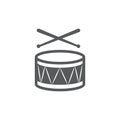 Drum Icon on white background Royalty Free Stock Photo