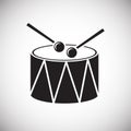 Drum icon on white background for graphic and web design, Modern simple vector sign. Internet concept. Trendy symbol for website