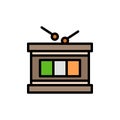 Drum, Instrument, Irish, Parade  Flat Color Icon. Vector icon banner Template Royalty Free Stock Photo