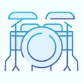 Drum kit flat icon. Drums vector illustration isolated on white. Musical percussion instrument gradient style design Royalty Free Stock Photo