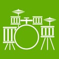 Drum kit icon green Royalty Free Stock Photo