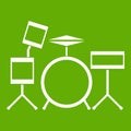 Drum kit icon green Royalty Free Stock Photo