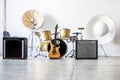 Drum kit with two bass drums Royalty Free Stock Photo