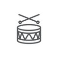 Drum Line Icon on white background Royalty Free Stock Photo