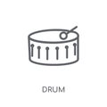 Drum linear icon. Modern outline Drum logo concept on white back