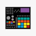 Drum machine. Vector illustration. Flat icon, logo. Royalty Free Stock Photo