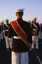 Drum major leading military band