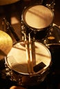 Drum, microphone and music in closeup for studio, record and rehearsal for stage, performance and studio with passion