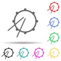 drum multi color style icon. Simple thin line, outline vector of web icons for ui and ux, website or mobile application Royalty Free Stock Photo