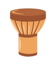 Drum musical instrument, djembe or jembe vector Royalty Free Stock Photo