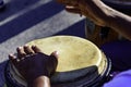 Drum player at samba performace Royalty Free Stock Photo