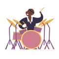 Drum player vector colorful illustration