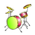 Drum Rhythm Musical Instrument Color Vector