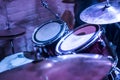 Drum set closeup in filter Royalty Free Stock Photo