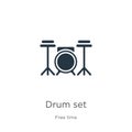 Drum set icon vector. Trendy flat drum set icon from hobbies collection isolated on white background. Vector illustration can be Royalty Free Stock Photo