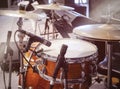 Drum set with Microphone Band live concert Entertainment event