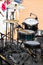 Drum set on stage Royalty Free Stock Photo
