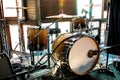 Drum set in light and shadow Royalty Free Stock Photo