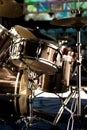 Drum set on stage Royalty Free Stock Photo