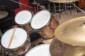 Drum set in studio Royalty Free Stock Photo