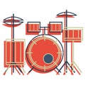 Drum set. Vector illustration decorative background design Royalty Free Stock Photo