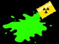 Drum with spilled green radioactive liquid Royalty Free Stock Photo