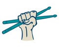 Drum Sticks In Hand Vector Royalty Free Stock Photo