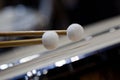 Drum sticks hitting the timpani Royalty Free Stock Photo