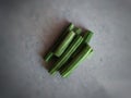 Drum sticks, some peeled drum parts. The drum or moringa is a very good and healthy vegetable Royalty Free Stock Photo