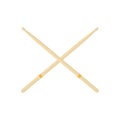 Drum sticks on a white background, flat Royalty Free Stock Photo