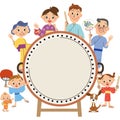 A drum and three-generation family