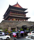 Drum tower in the rain in Xi'an, China Royalty Free Stock Photo