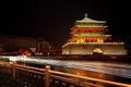 Drum Tower Xian China at night Royalty Free Stock Photo