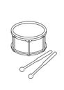 Drum toys black and white lineart drawing illustration. Hand drawn coloring pages lineart illustration in black and white