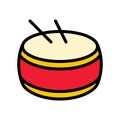 Drum vector, Chinese lunar new year filled outline icon