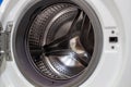 The drum of the washing machine. Details of the washing machine Royalty Free Stock Photo