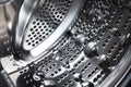 Drum of washing machine dry and clean close-up.Washing Dryer Machine inside view of a drum Royalty Free Stock Photo