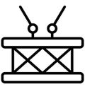 Drumbeat Isolated Line Vector Icon that can be easily modified or edited. Royalty Free Stock Photo
