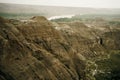 Drumheller badlands landscape in summer, Dinosaur Provincial Park, Alberta, Canada.