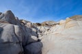 Drumheller HooDoos is a 0.5 kilometer heavily trafficked loop trail located near Drumheller, Alberta, Canada that features a cave Royalty Free Stock Photo