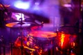 Drumkit in abstract multicolored light Royalty Free Stock Photo